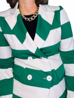 Grön- och vitrandig kavaj