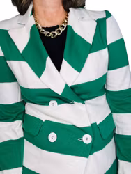 Grön- och vitrandig kavaj