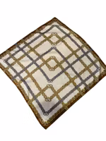 Vintage sidensjal med kedjemönster