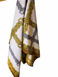 Vintage sidensjal med kedjemönster