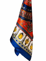 Vintage sidensjal med drake