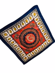 Vintage sidensjal med drake