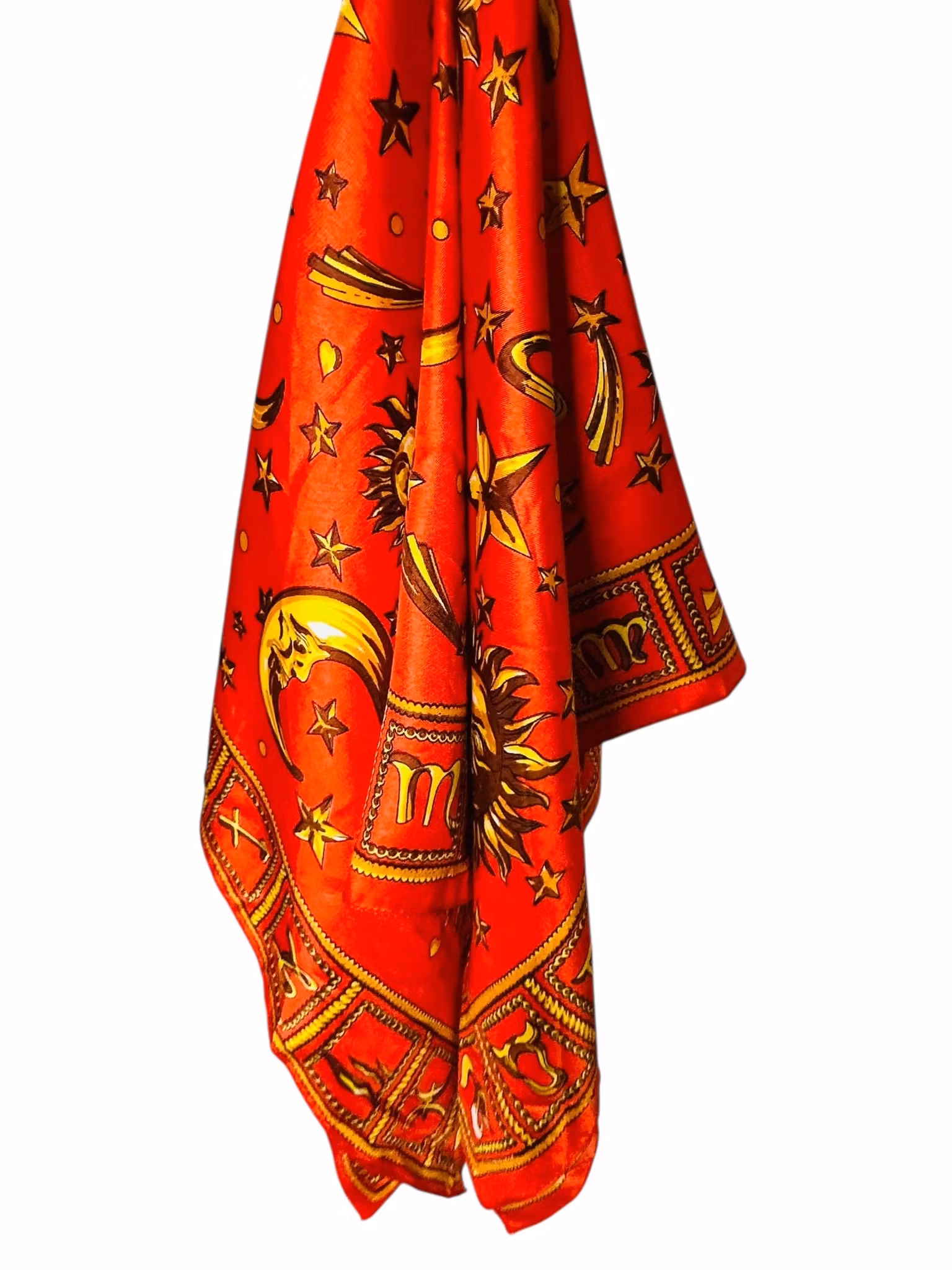 Vintage sidensjal med rymdmönster