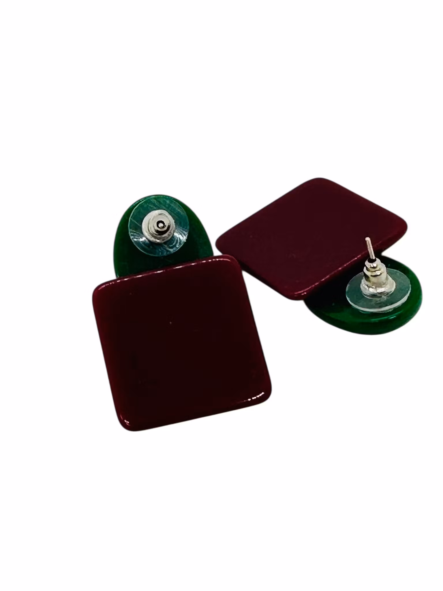 Örhängen vinröda och gröna