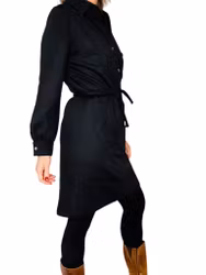 Vintage svart skjortklänning