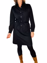 Vintage svart skjortklänning