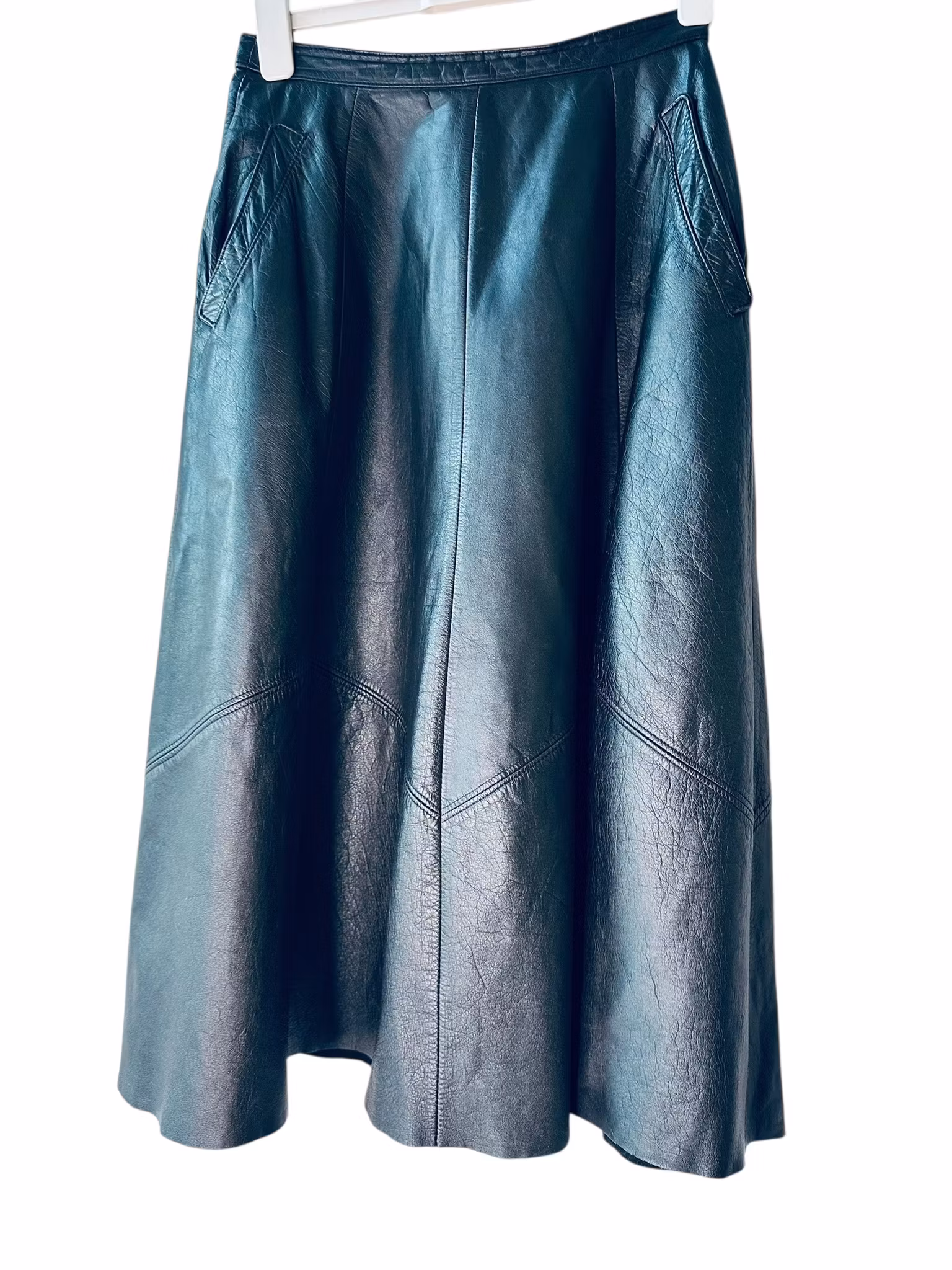 Vintage A-linjeformad skinnkjol