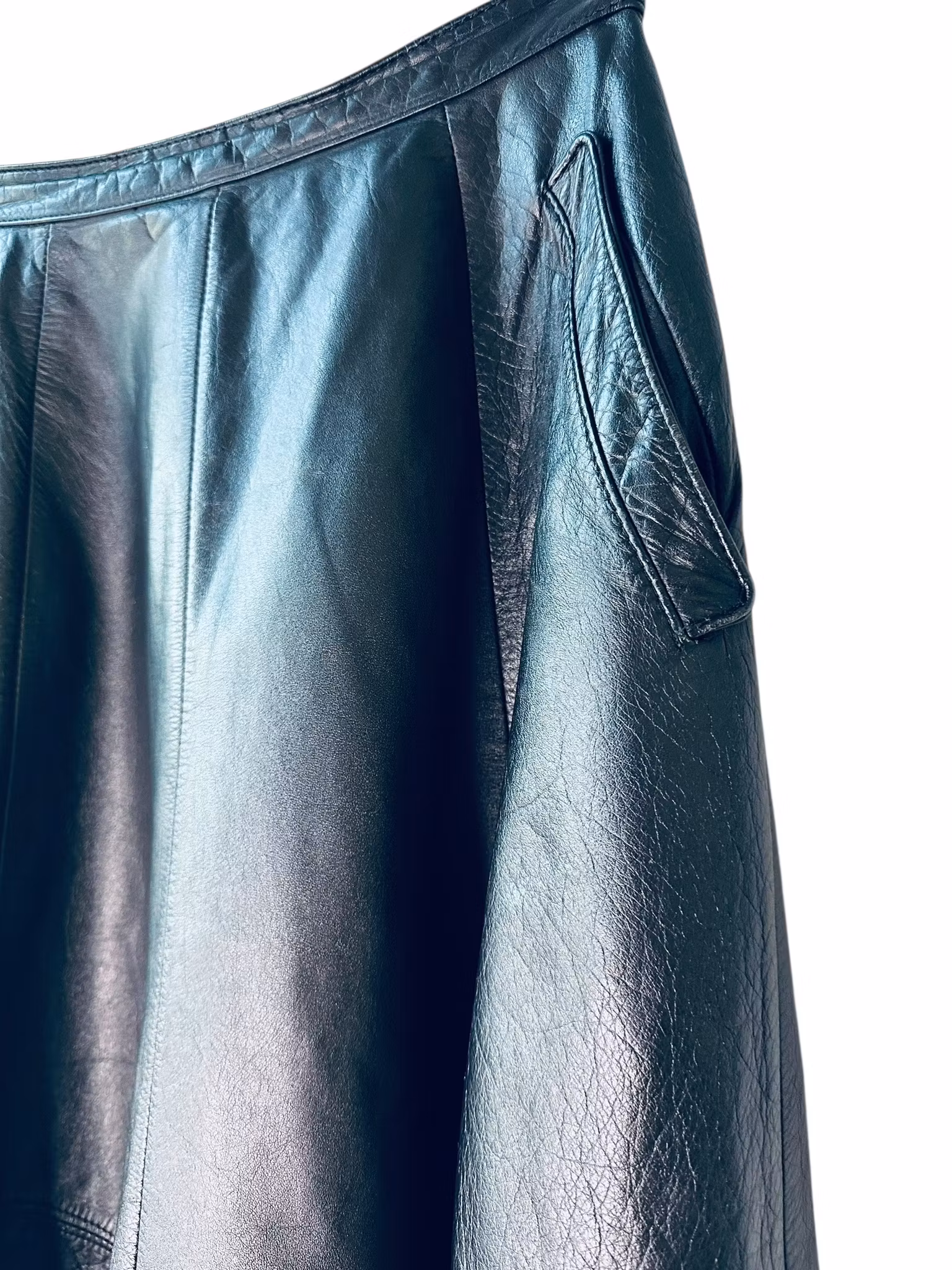 Vintage A-linjeformad skinnkjol