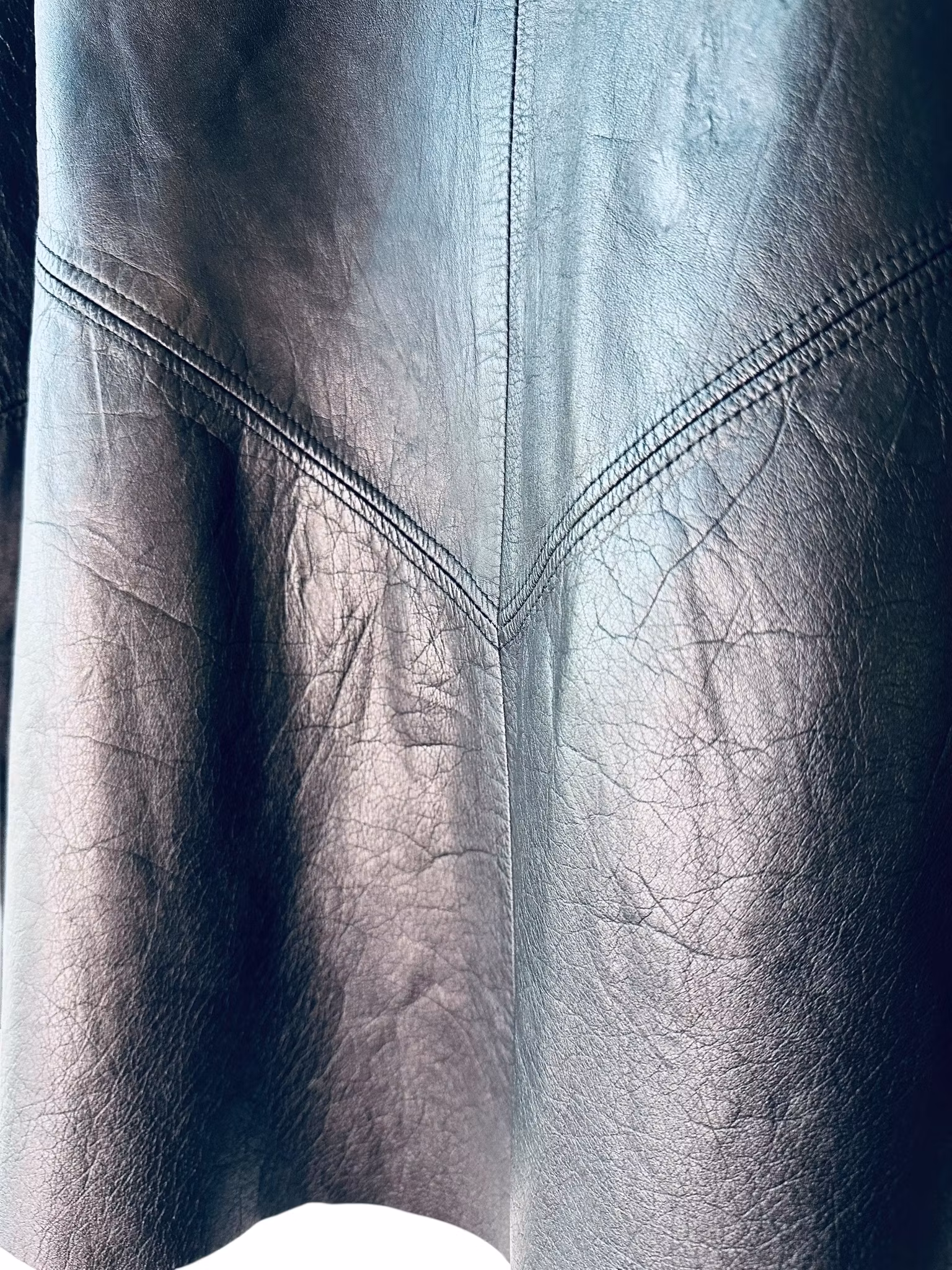 Vintage A-linjeformad skinnkjol