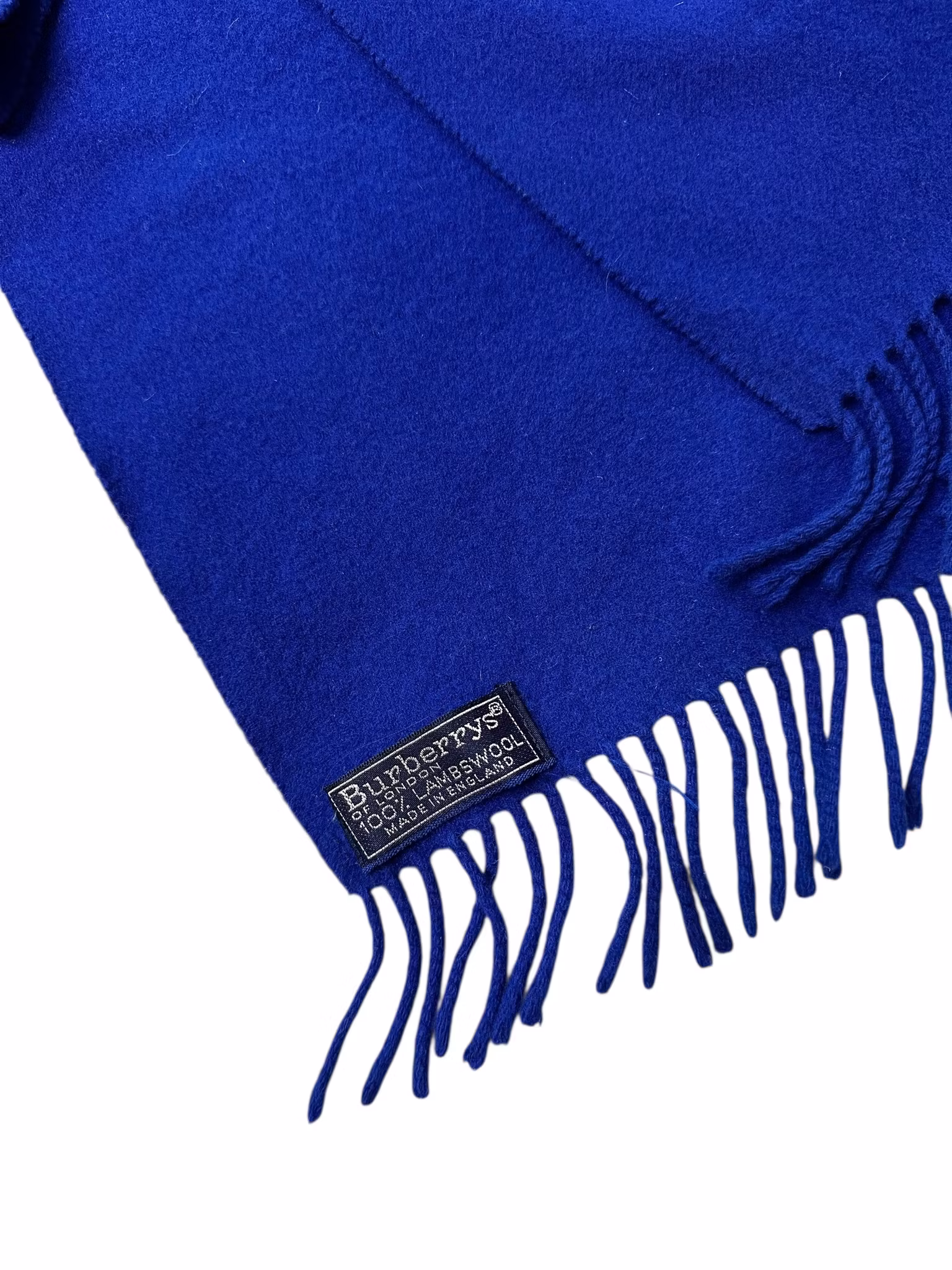 Vintage Burberry kornblå lång halsduk i ull