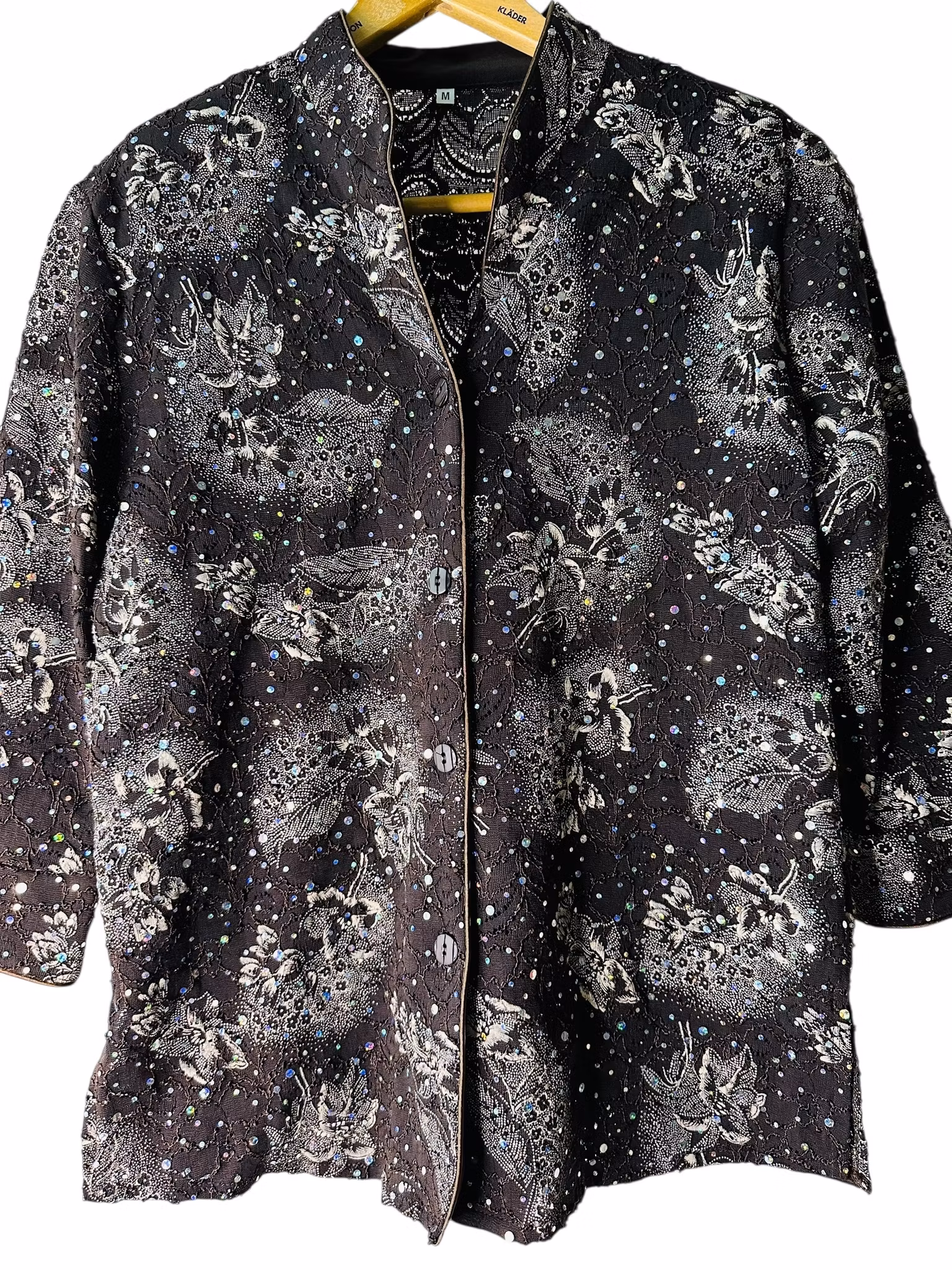 Brun glittrig blusjacka