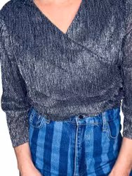 Silverglittrig topp med volang