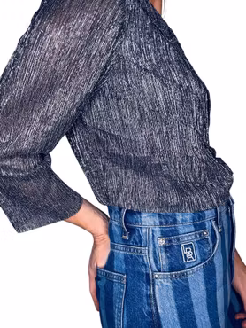 Silverglittrig topp med volang