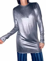 T-shirt klänning i silver