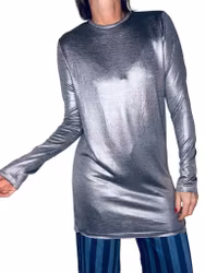 T-shirt klänning i silver