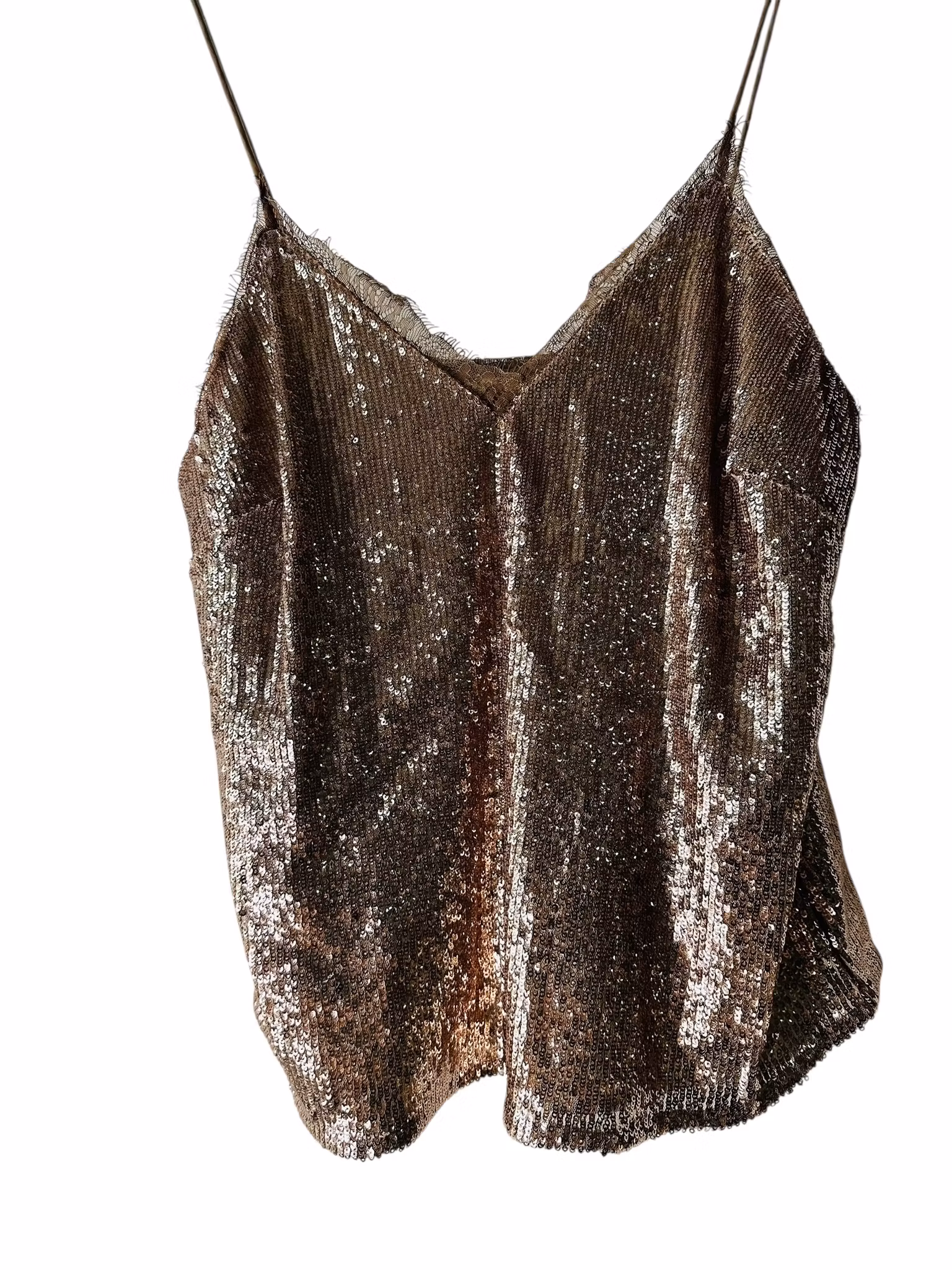 Bronsfärgat paljettlinne