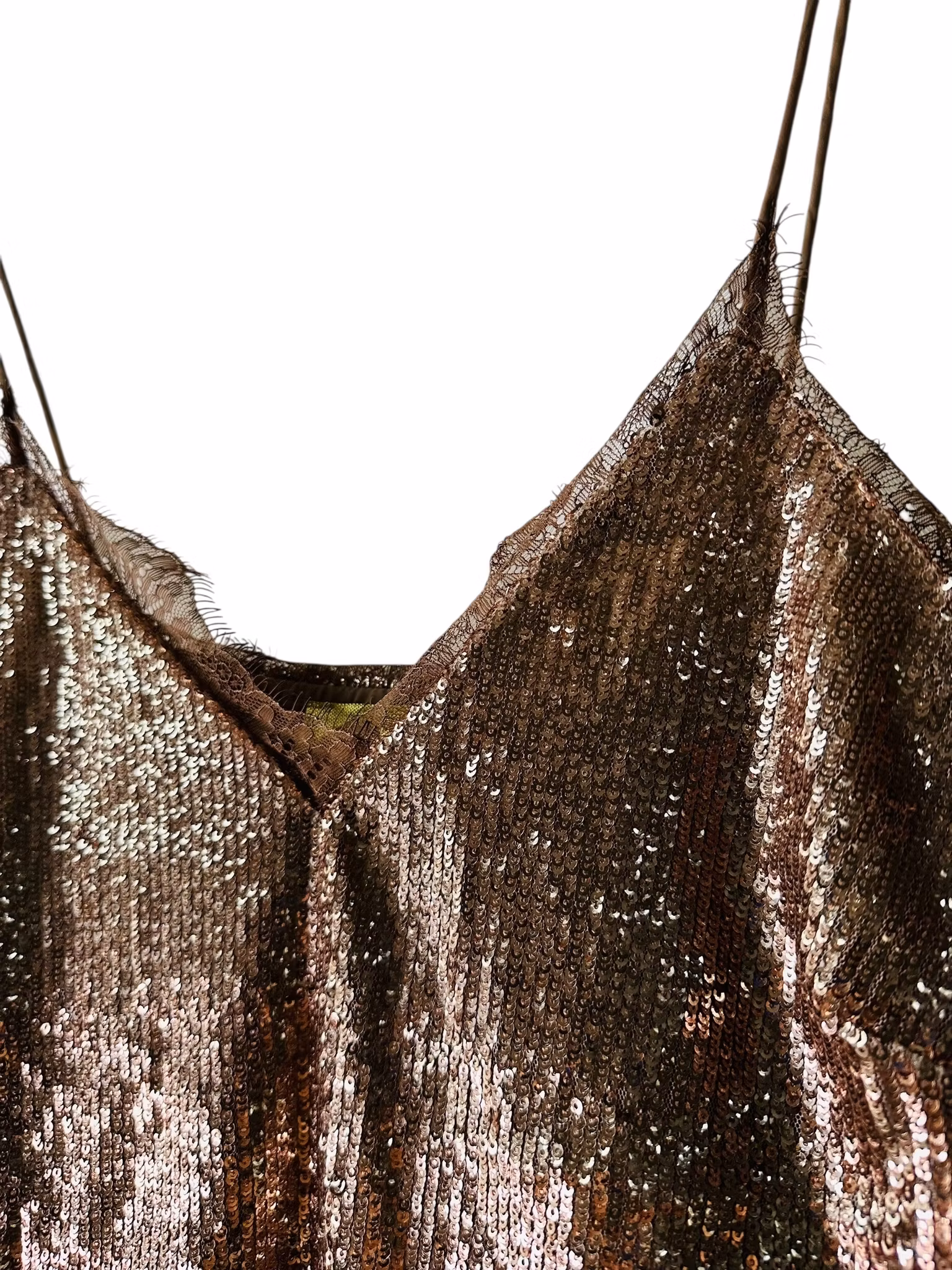 Bronsfärgat paljettlinne