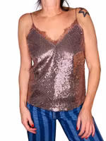 Bronsfärgat paljettlinne