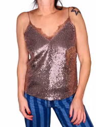 Bronsfärgat paljettlinne