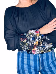 Rodebjer topp med paljettärmar