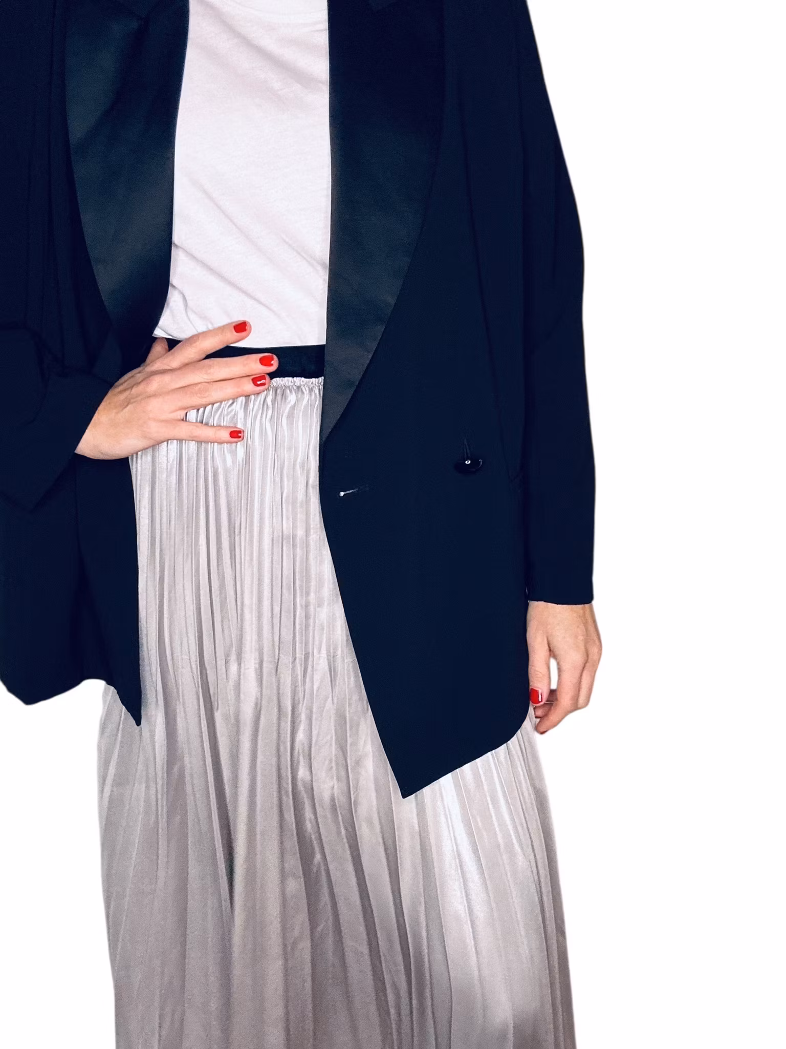 Plisserad kjol i silver