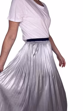 Plisserad kjol i silver