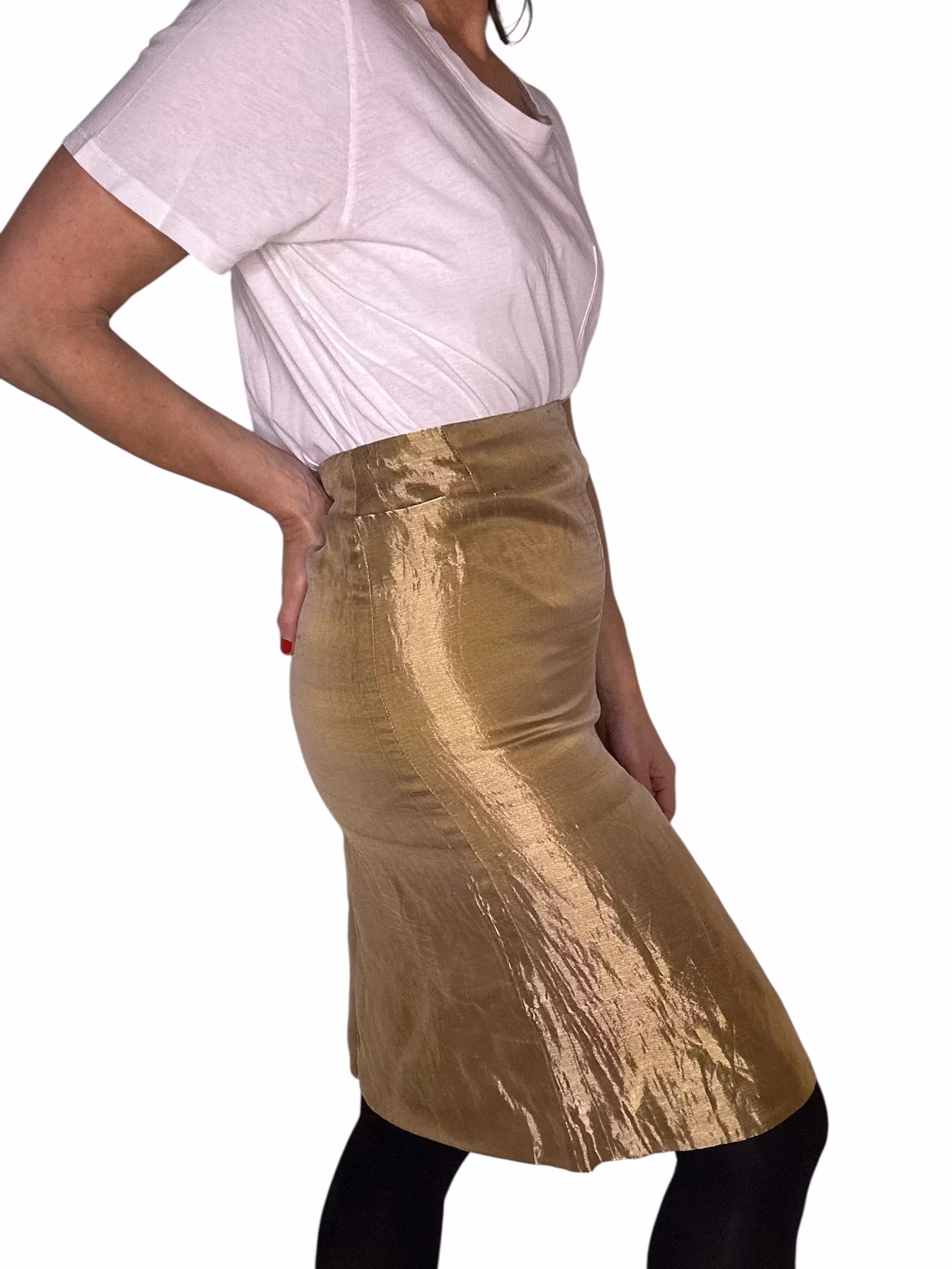 In Wear guldfärgad pennkjol