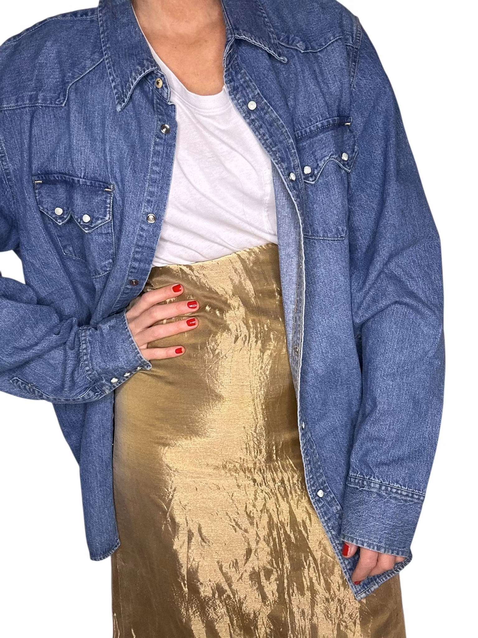 In Wear guldfärgad pennkjol