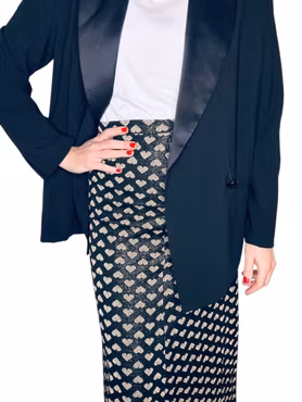 Vintage långkjol med guldhjärtan