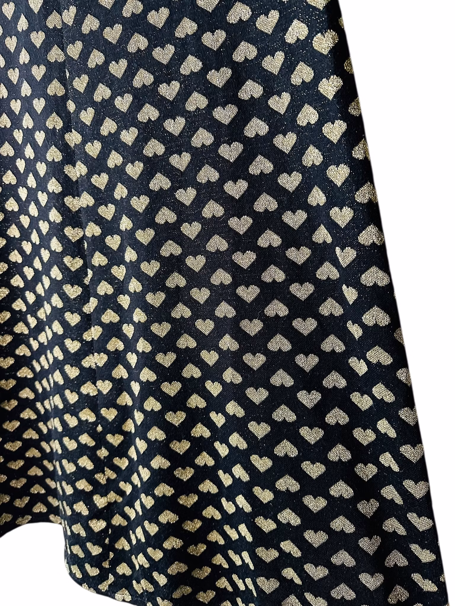 Vintage långkjol med guldhjärtan