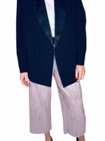 Plisserade silverrosa byxor