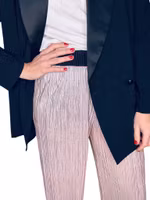 Plisserade silverrosa byxor