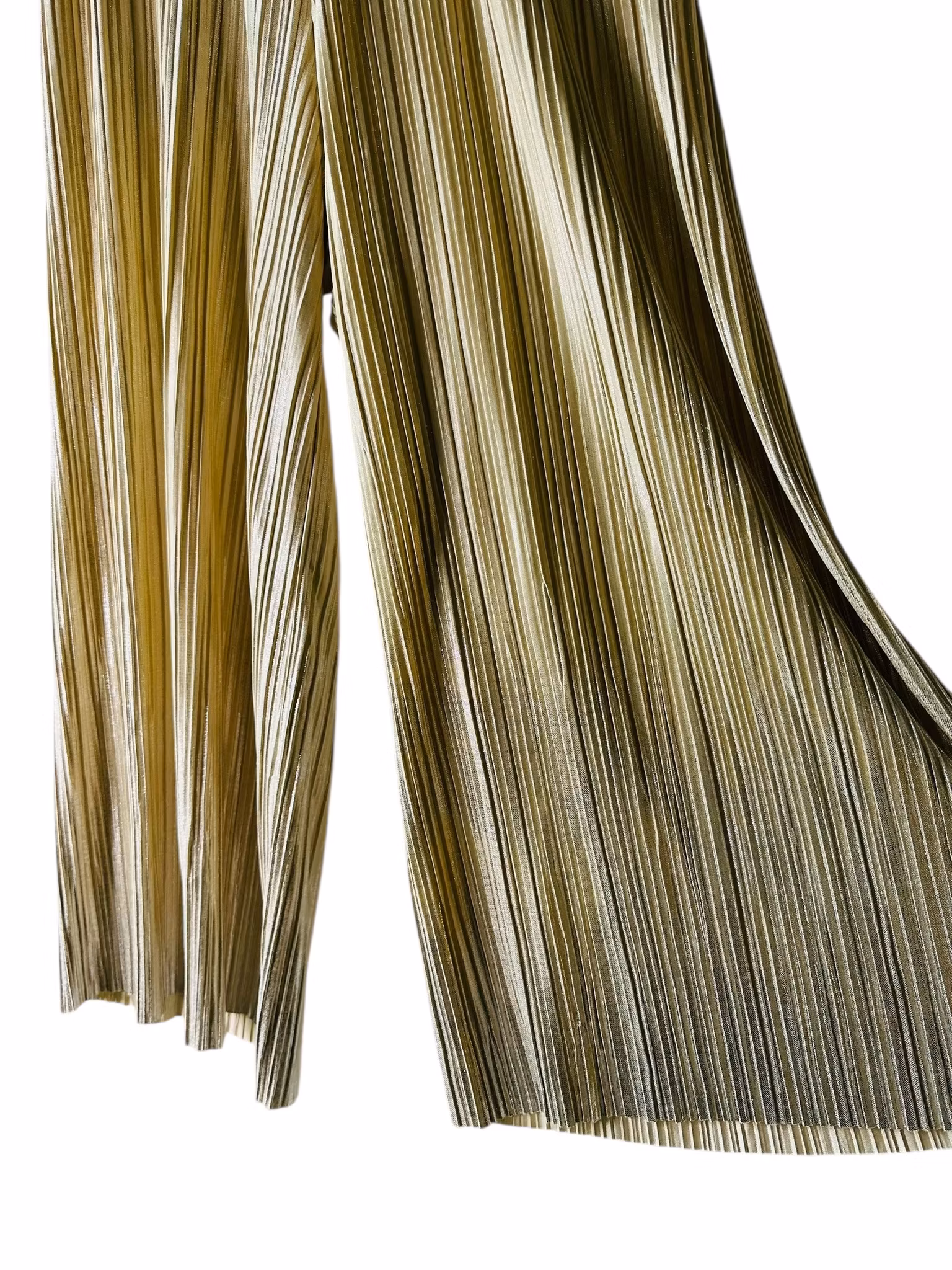 Plisserade guldbyxor