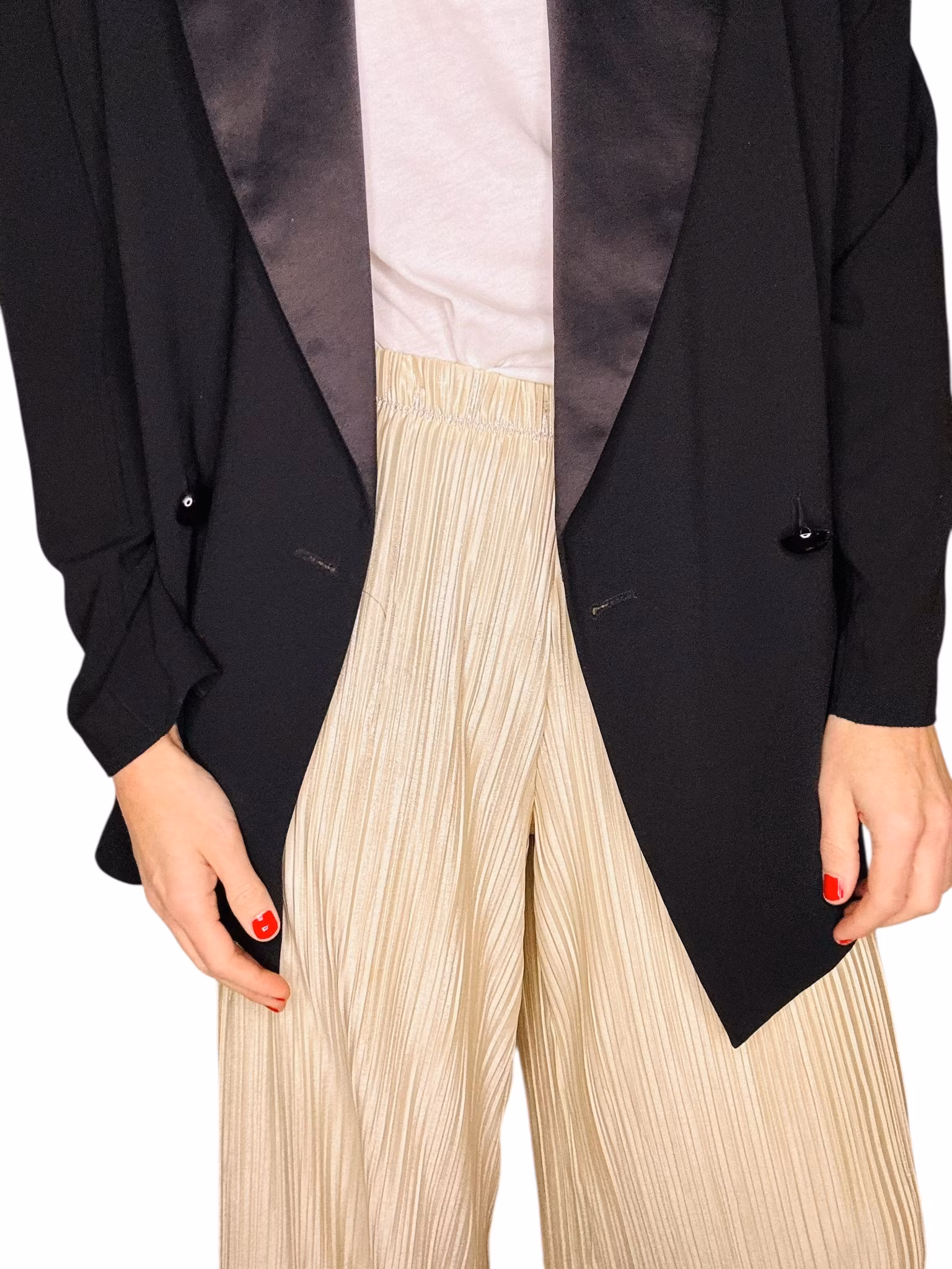 Plisserade guldbyxor