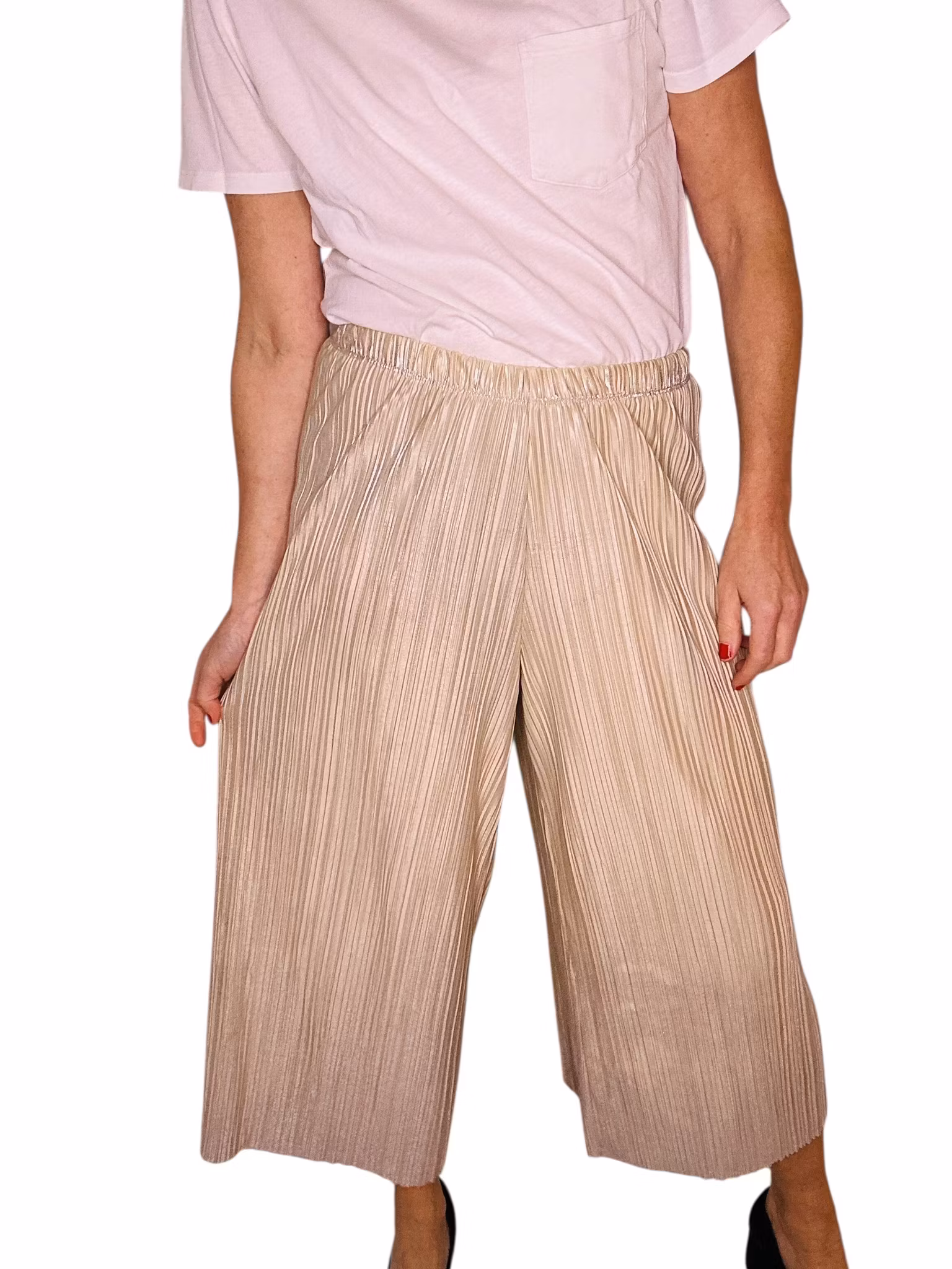 Plisserade guldbyxor