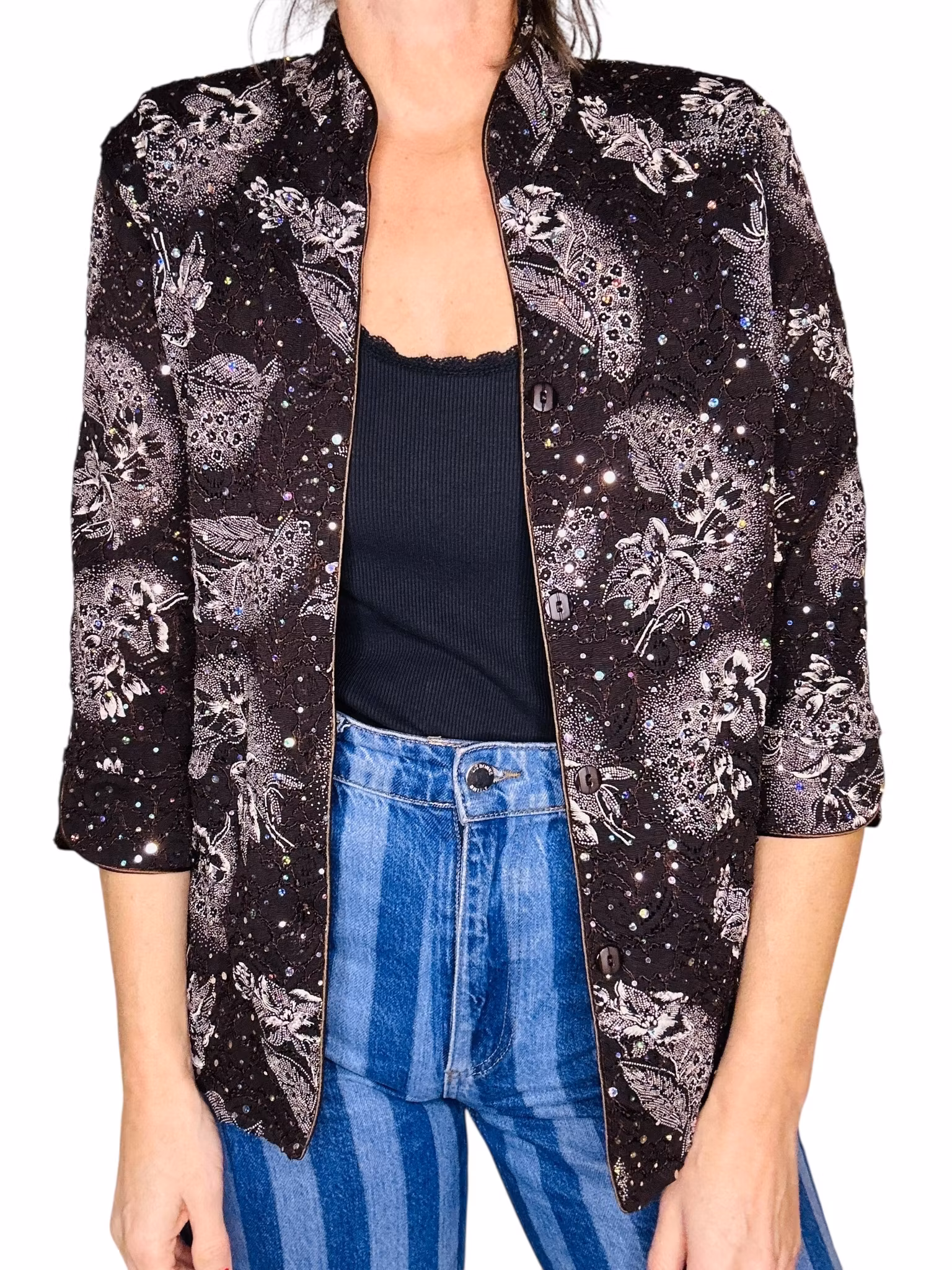 Brun glittrig blusjacka