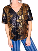 Paljett-topp i svart och guld