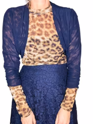 Transparent blå bolero