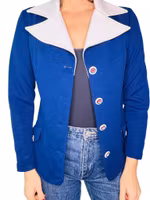 Vintage blå kavaj med vita slag