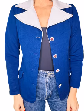 Vintage blå kavaj med vita slag