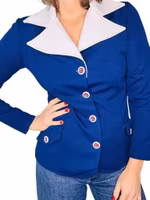 Vintage blå kavaj med vita slag