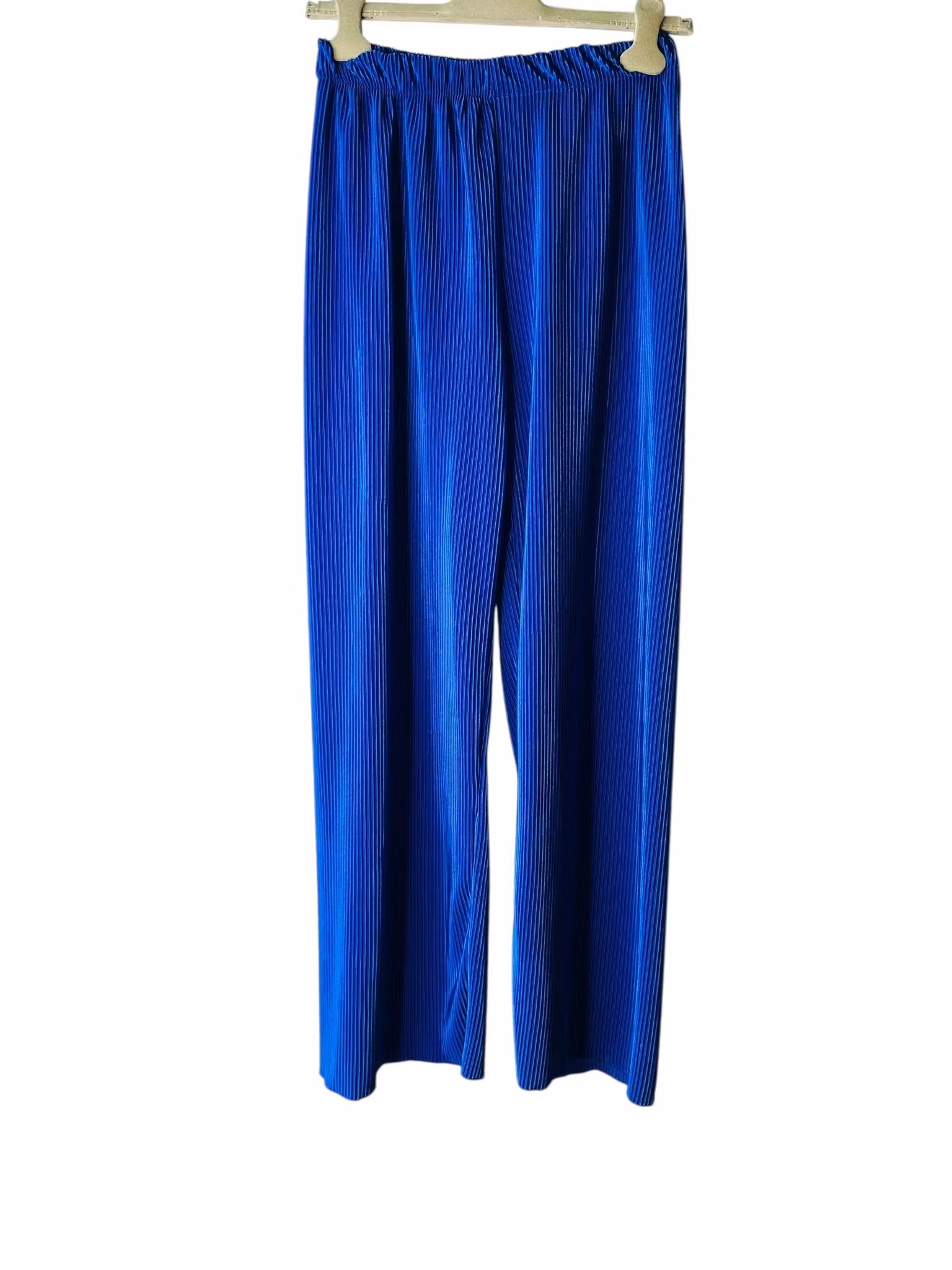 Plisserade kornblå byxor