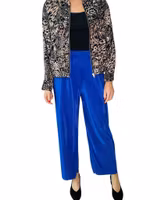 Plisserade kornblå byxor