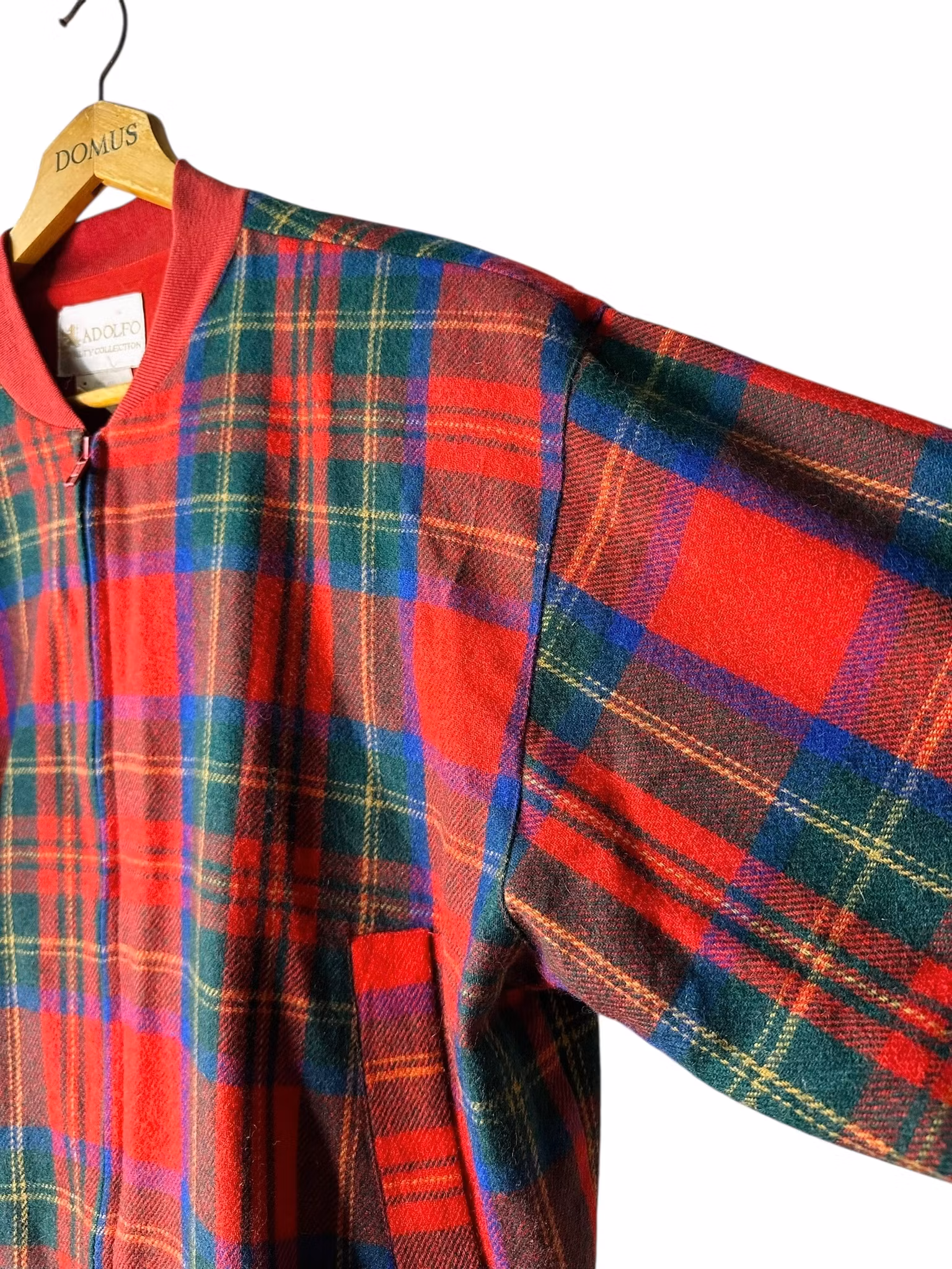 Skotskrutig bomber i ull