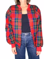 Skotskrutig bomber i ull