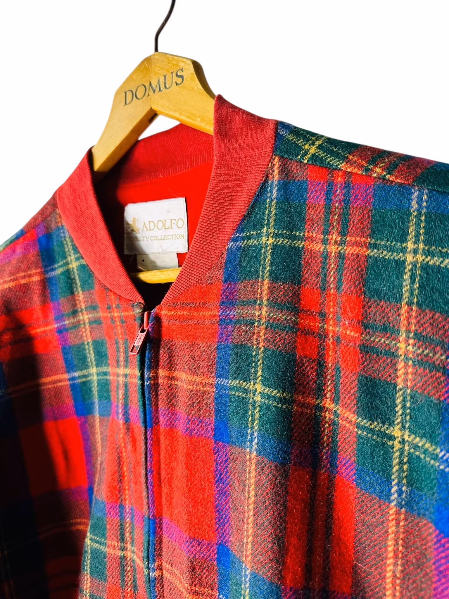 Skotskrutig bomber i ull