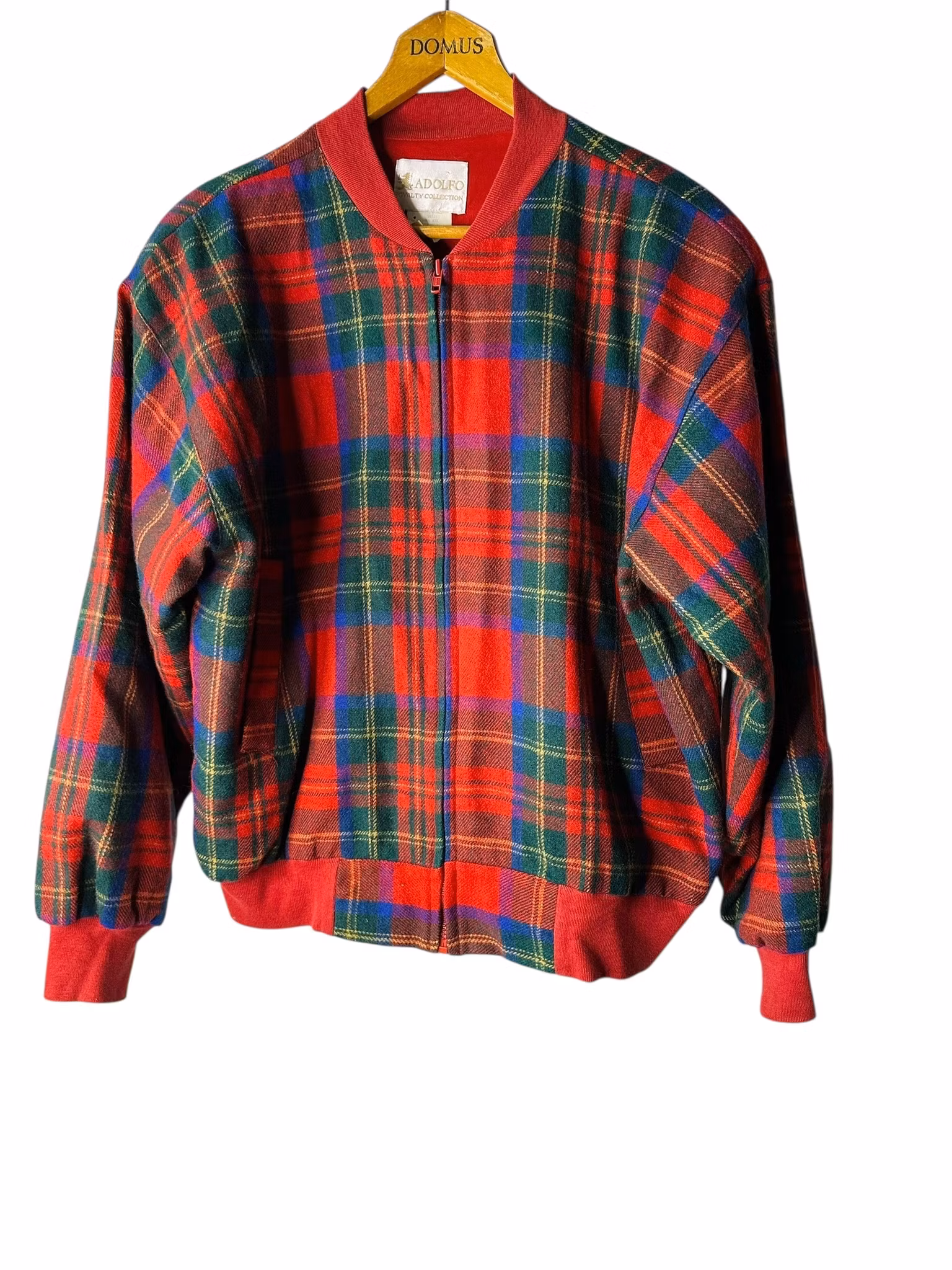 Skotskrutig bomber i ull