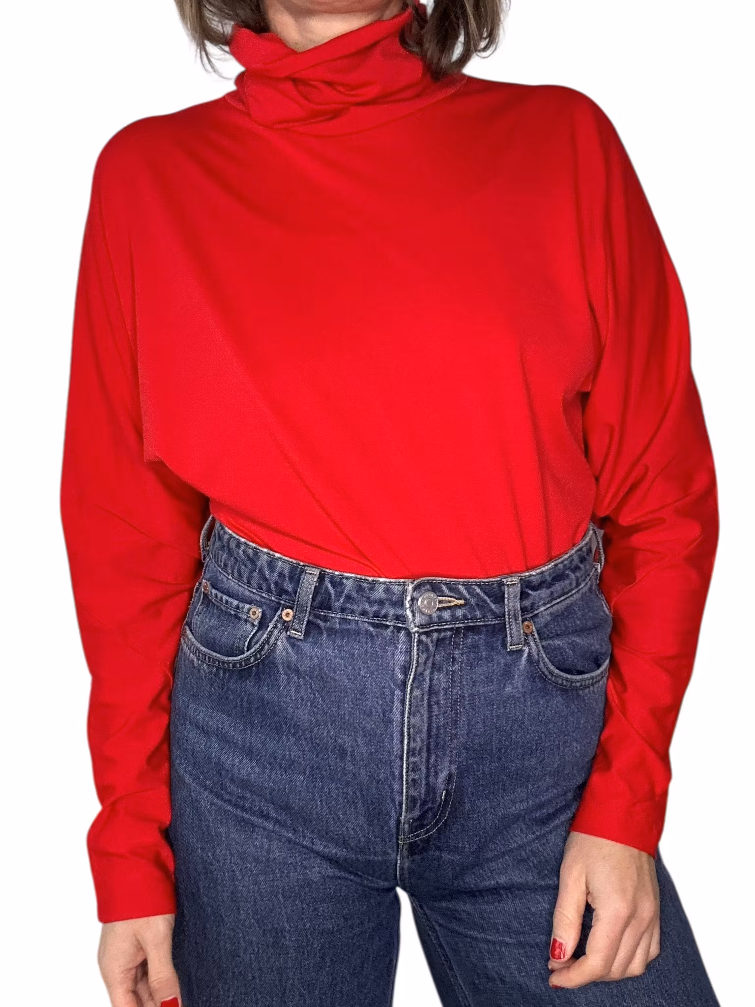 Vintage röd blank polo