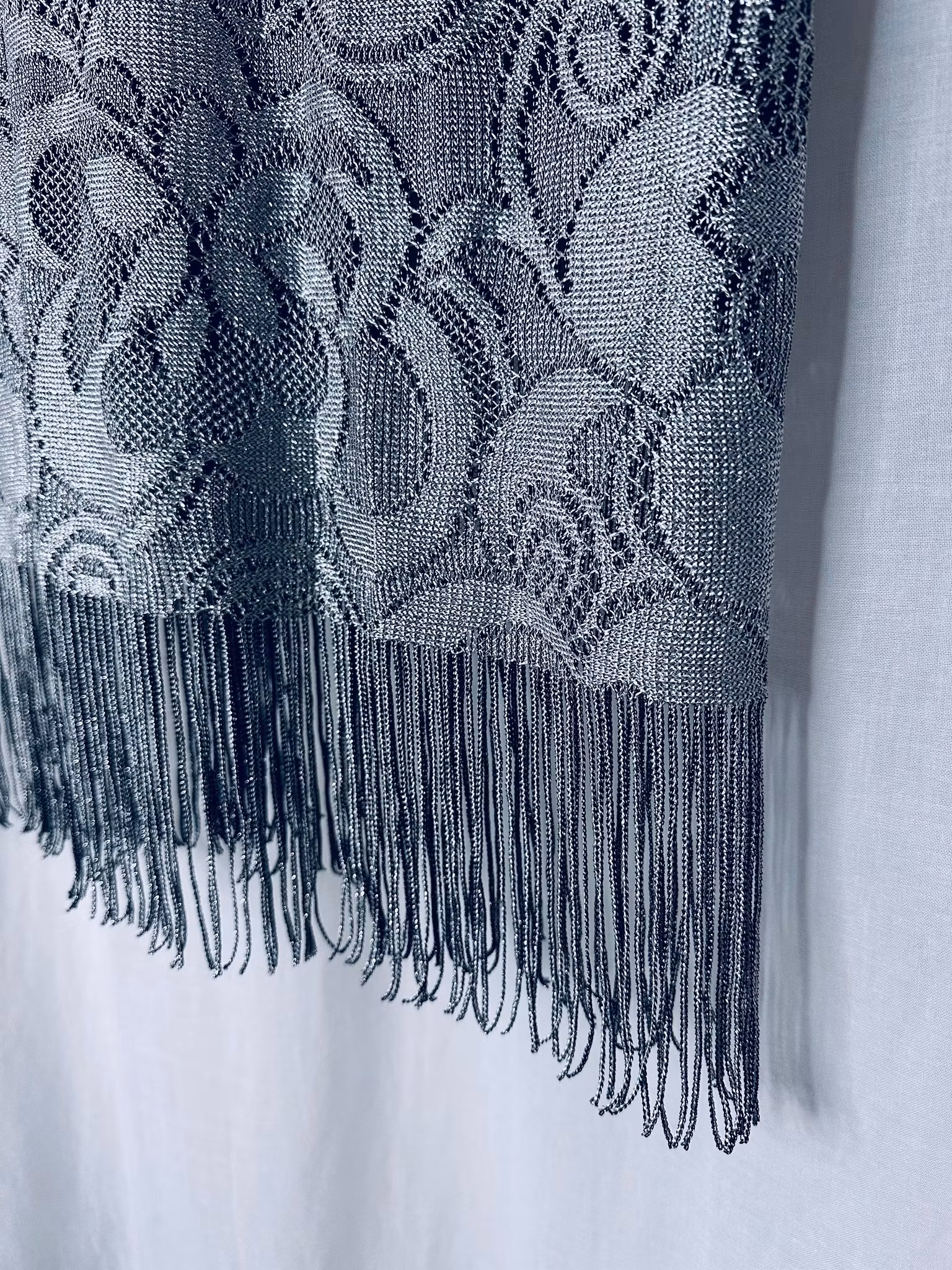 Vintage virkad klänning i silver