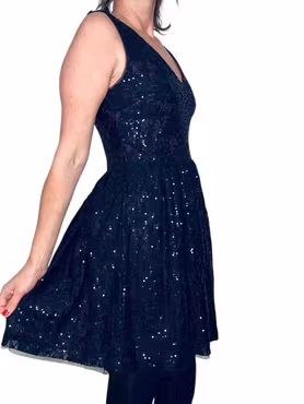 Lila/svart klänning med paljetter